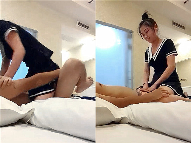 出差住酒店 叫了按摩小妹 还年轻不给碰 只好硬来了
