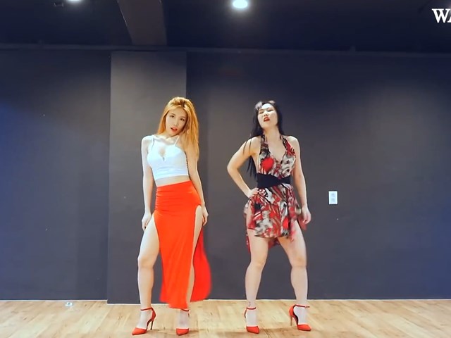 韩国舞蹈队waveya热舞 女子双人扭腰热舞