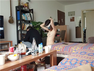 极限裸露任务-电线工身后全裸