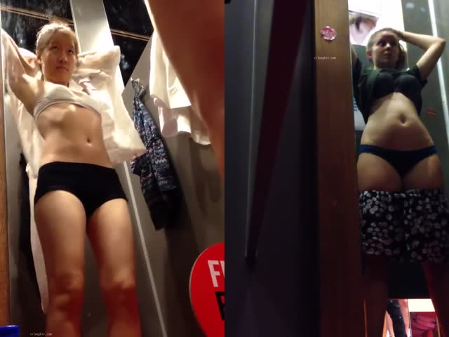 【换衣偷拍】商场试衣间里的小春色