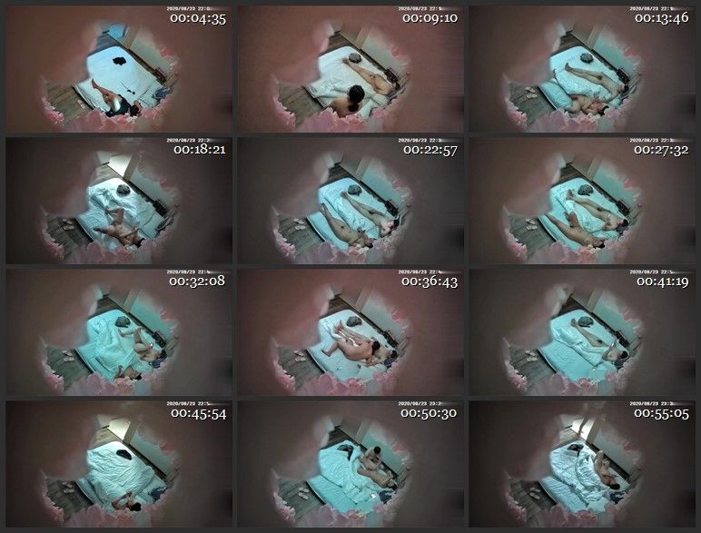 情趣酒店玫瑰主题房摄像头偷拍晚上加完班眼镜哥和女同事开房啪啪啪放松一下 