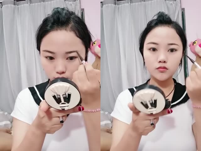 大奶豐滿人妻幹前化個妝給情人加buff