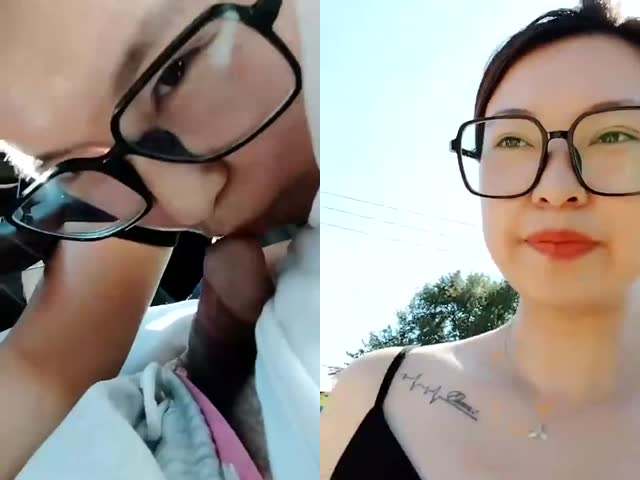 韵味十足眼镜骚货！驾车户外野战！