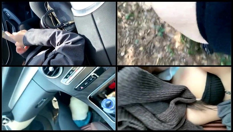 奔驰哥花8万泡到了漂亮学生妹，天气好带出去车震野外啪啪车，外行人不时路过真是刺激