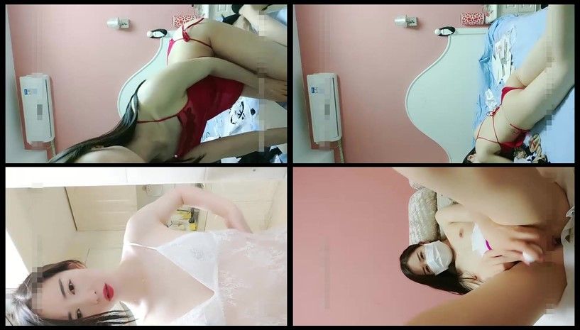 白白大长腿气质型美女下海自慰，红色肚兜黑丝袜特写玩跳蛋毛毛浓密，自慰完浴室湿身诱惑